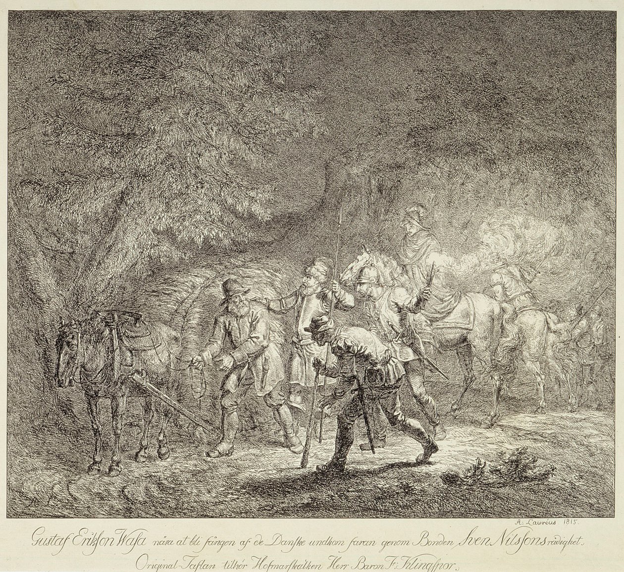 Gustav Vaasa egy szalmakazalban alkotó: Alexander Lauréus