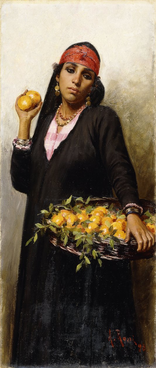 A narancs eladó, 1898 alkotó: Alexander M. Rossi