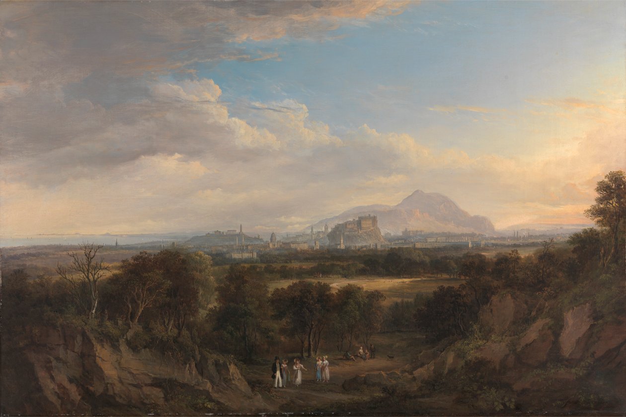 Edinburgh kilátása nyugatról alkotó: Alexander Nasmyth
