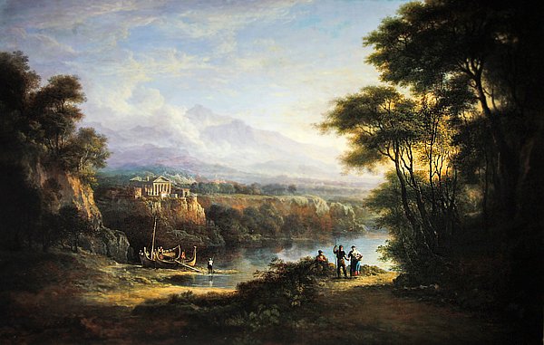 Klasszikus tájkép (olaj, vászon) alkotó: Alexander Nasmyth