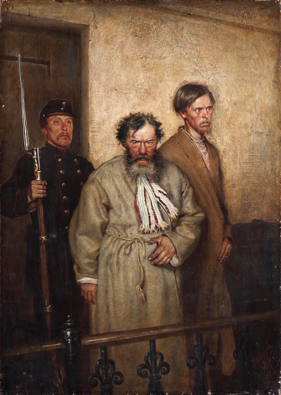 Egy tárgyalóteremben, 1877 alkotó: Alexander Nikanorovich Novoskoltsev