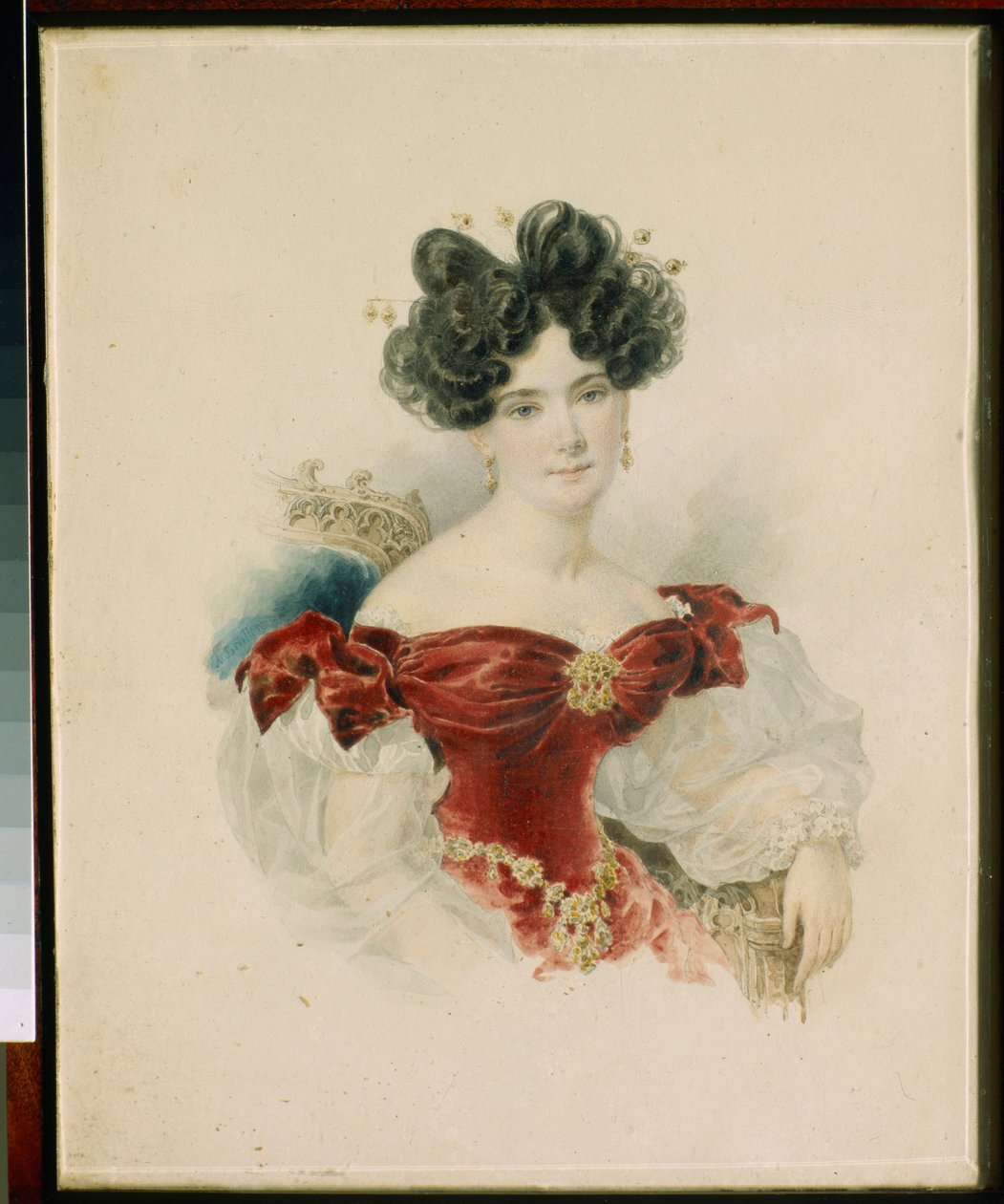 Natalia Viktorovna Kotchoubei hercegnő (1800-1854) portréja - Alexander Briullov (Alexander Briullov) akvarell papíron (1798-1877) alkotó: Alexander Pavlovich Briullov