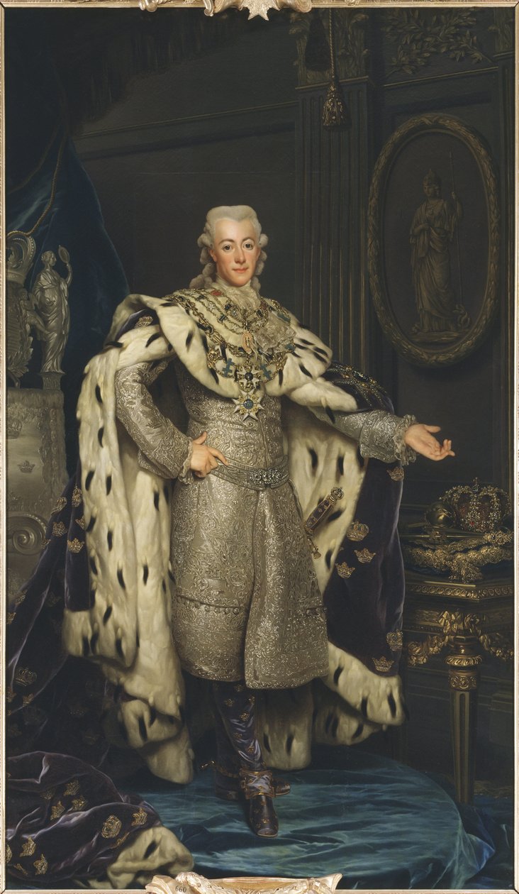 Gustave III de Suede – III. Gusztáv svéd király (1746-1792) portréja, készítette Roslin, Alexander (1718-1793). Olajfestmény alkotó: Alexander Roslin