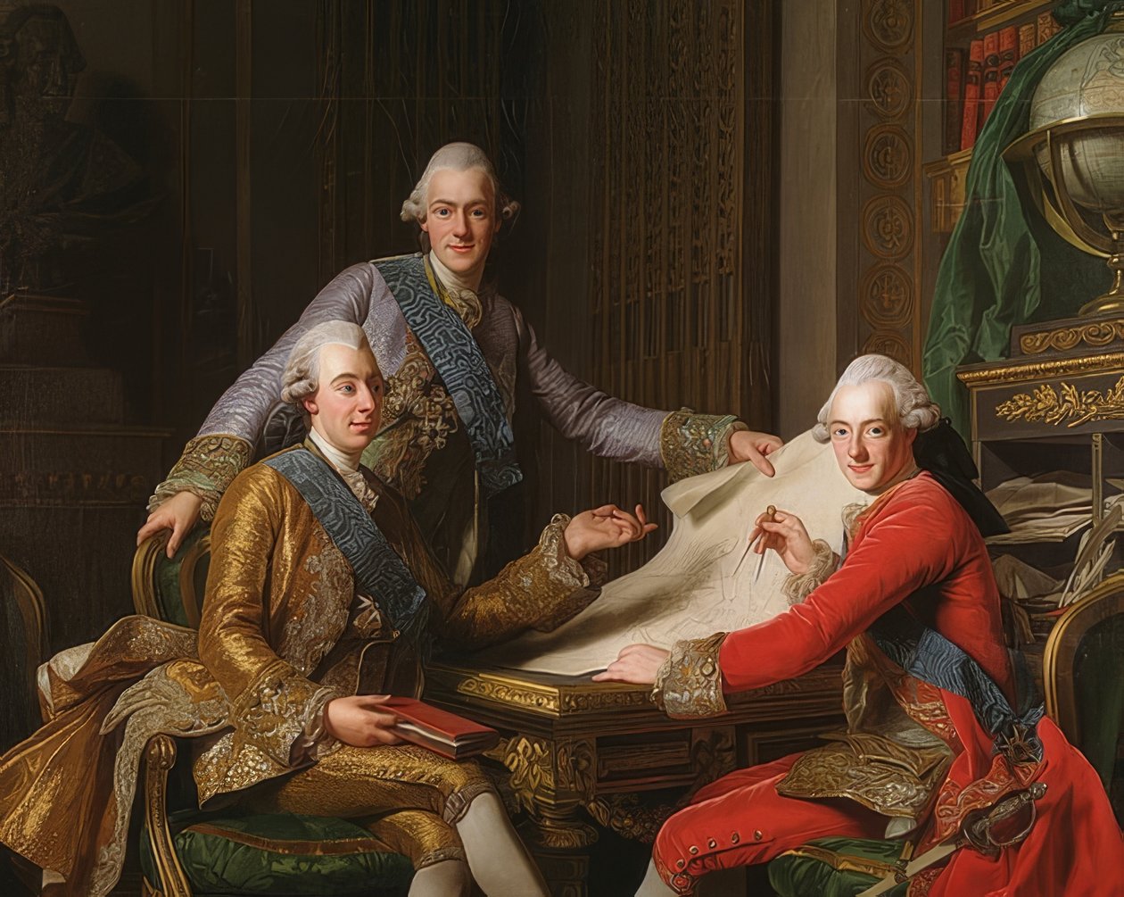 Gusztáv király III Svédország és testvérei. 1771 alkotó: Alexander Roslin