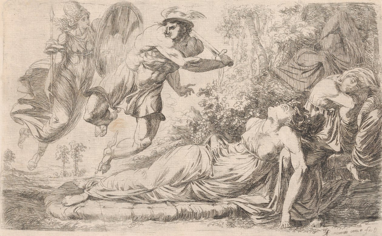Perszeusz és az alvó Medúza, 1774. alkotó: Alexander Runciman