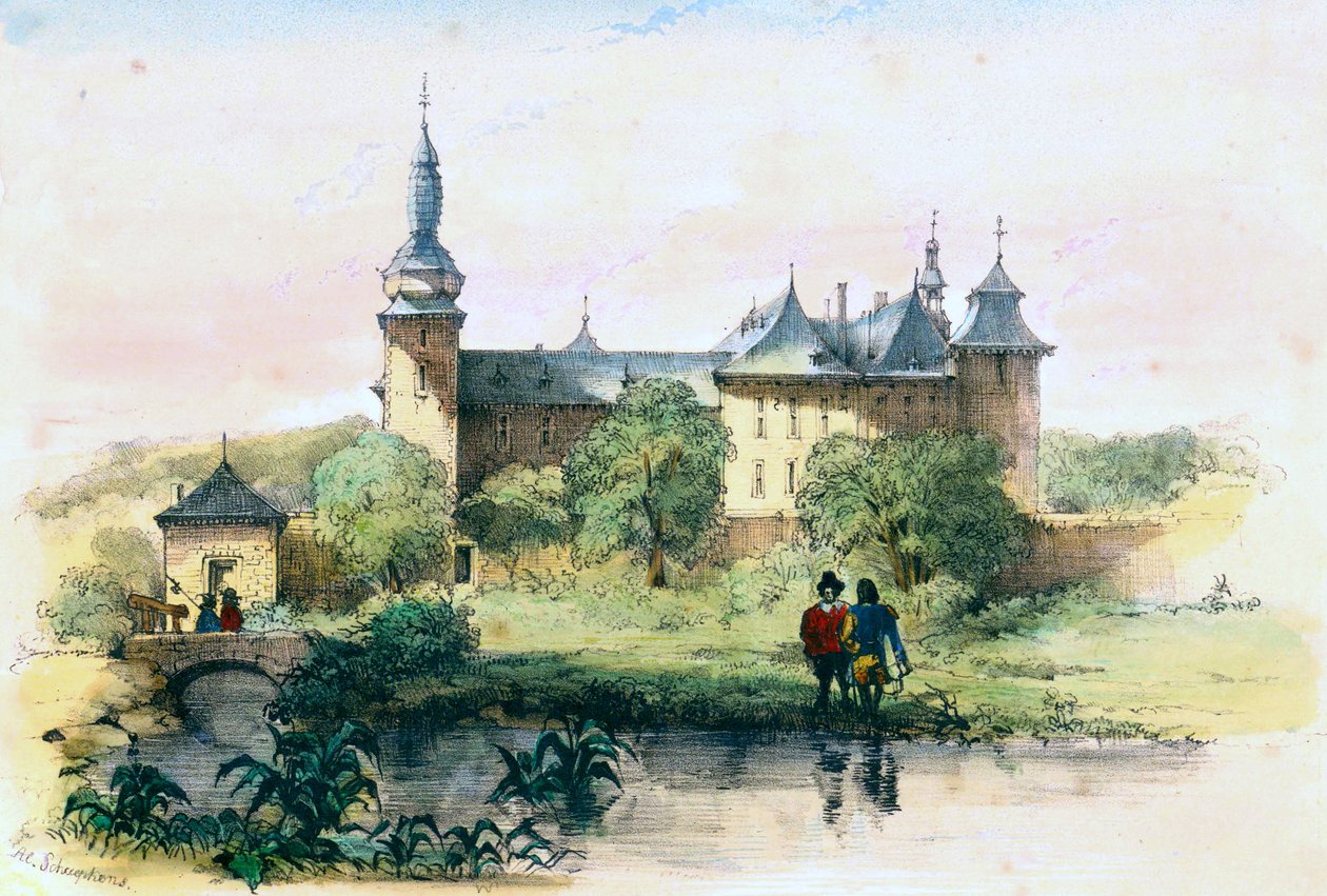 Geulle kastély (Alexander Schaepkens, 1840 körül) alkotó: Alexander Schaepkens