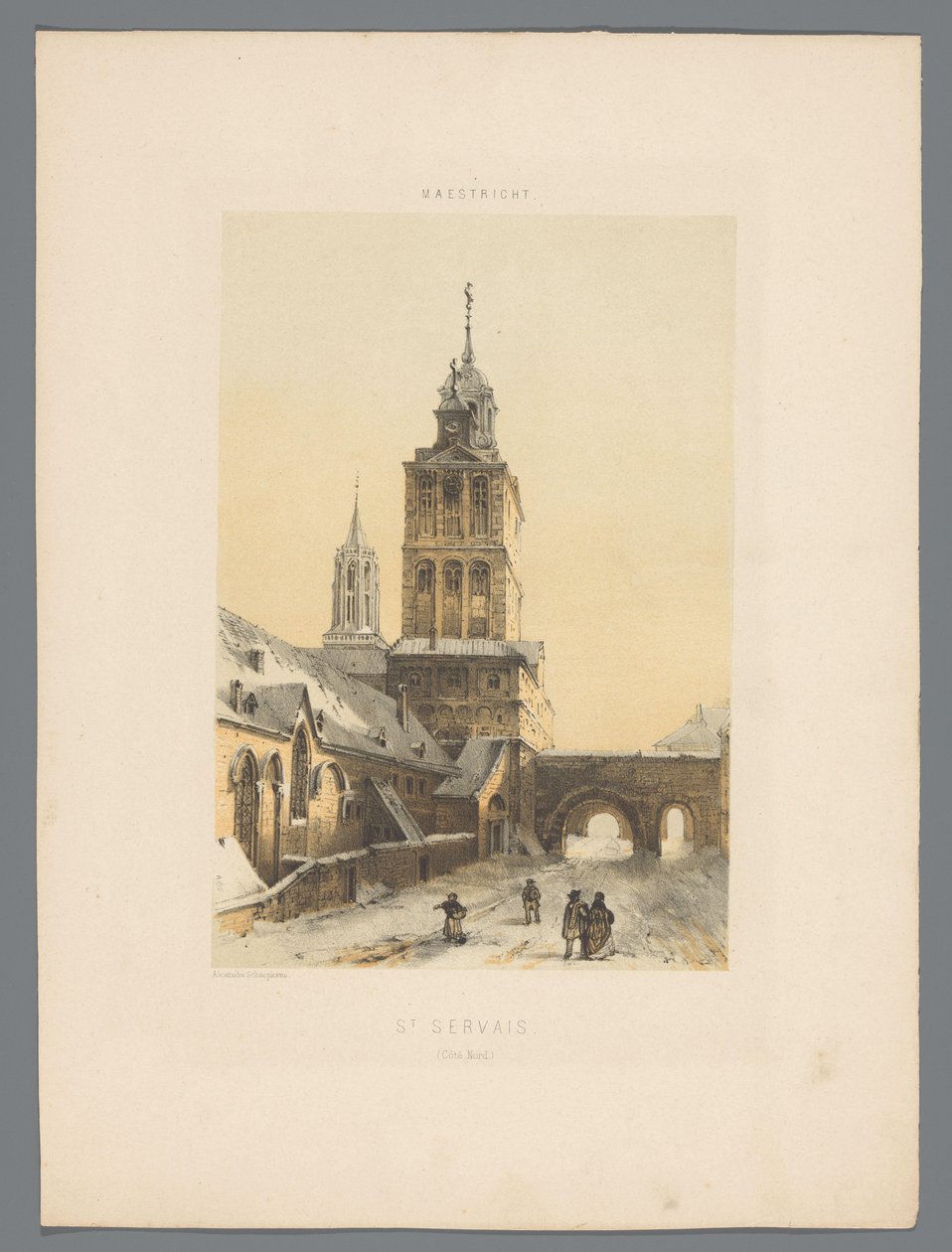 Szent Servatius-bazilika Maastrichtban St Servais (Côté Nord) (cím a tárgyon) Monuments de Maastricht (sorozat címe) alkotó: Alexander Schaepkens