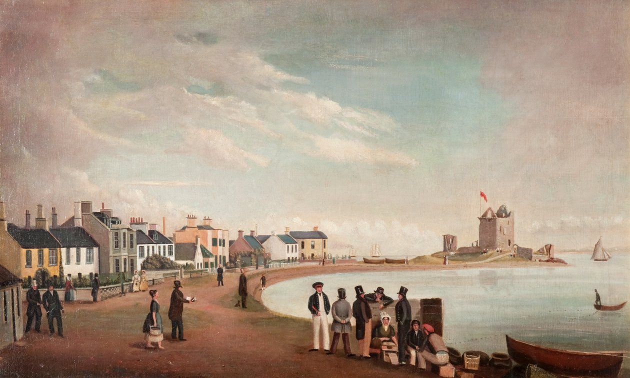 Beach Crescent és Broughty kastély, 1835 körül (olaj, vászon) alkotó: Alexander Smith