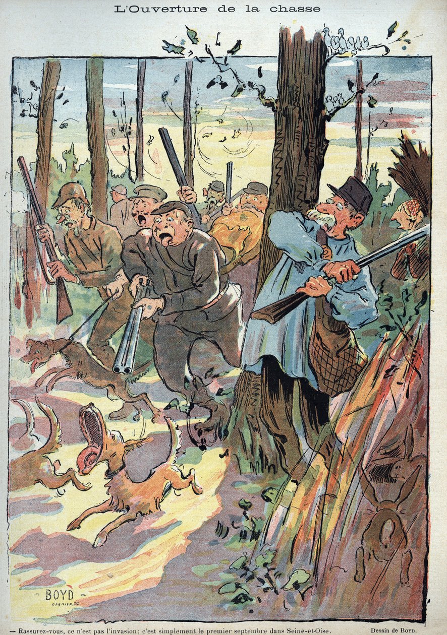 A vadászat megnyitója – Alexander Stuart Boyd (1854-1930) illusztrációja a Laughter n. 1895. évi 45. sz alkotó: Alexander Stuart Boyd