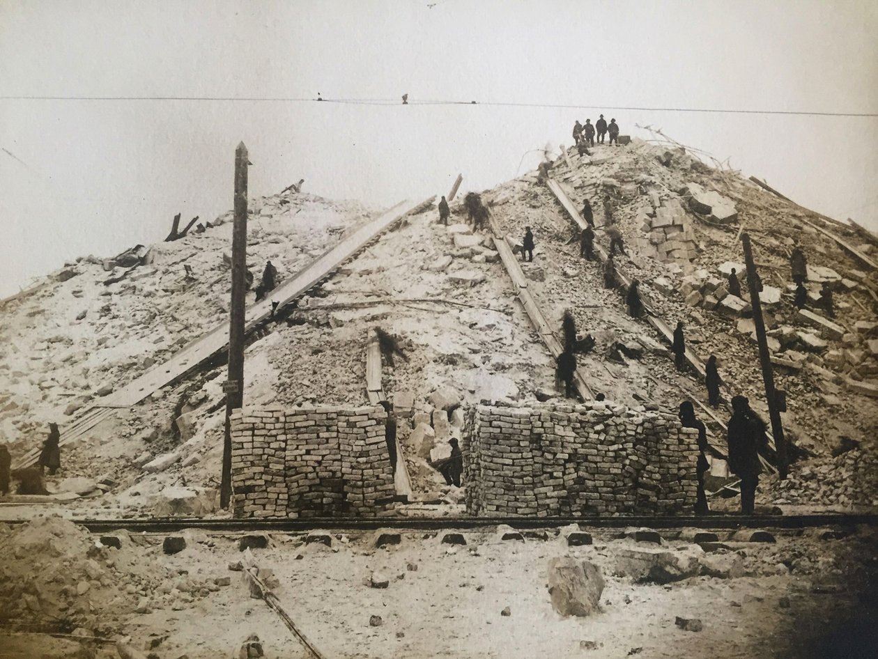 A Szovjet Palota építésének helyének előkészítése, 1931 körül. alkotó: Alexander Timofeevich Lebedev