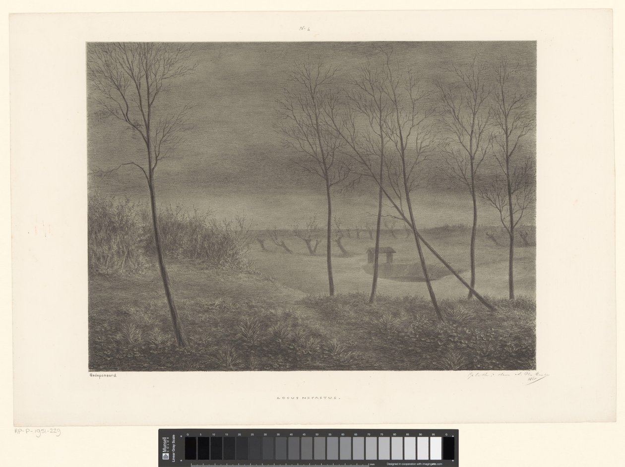 Táj éjjel Locus Nefastus (cím az objektumon) alkotó: Alexander Ver Huell (signed by artist)