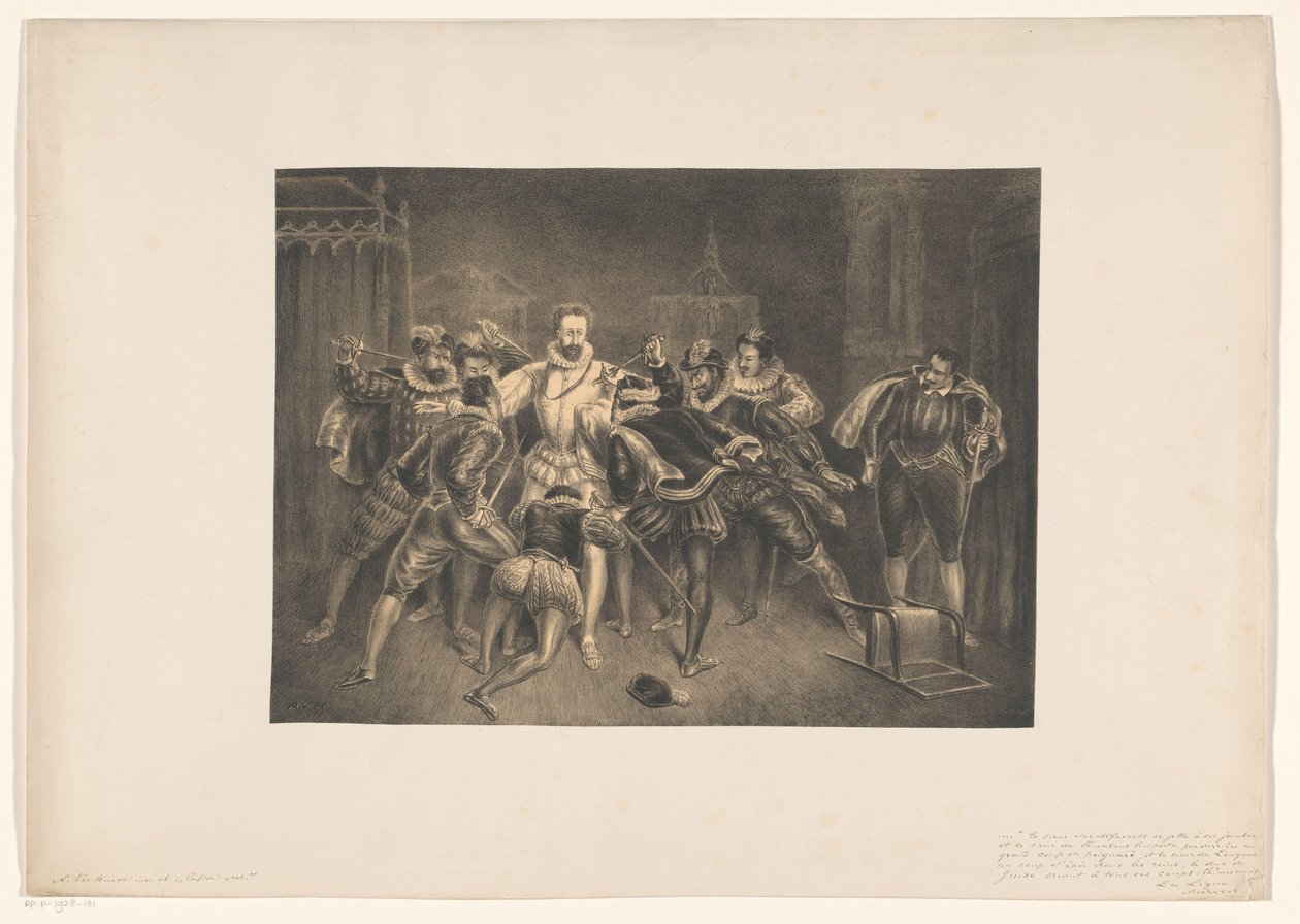 Guise Henrik meggyilkolása Henrij de Guijse halála alkotó: Alexander Ver Huell (signed by artist)