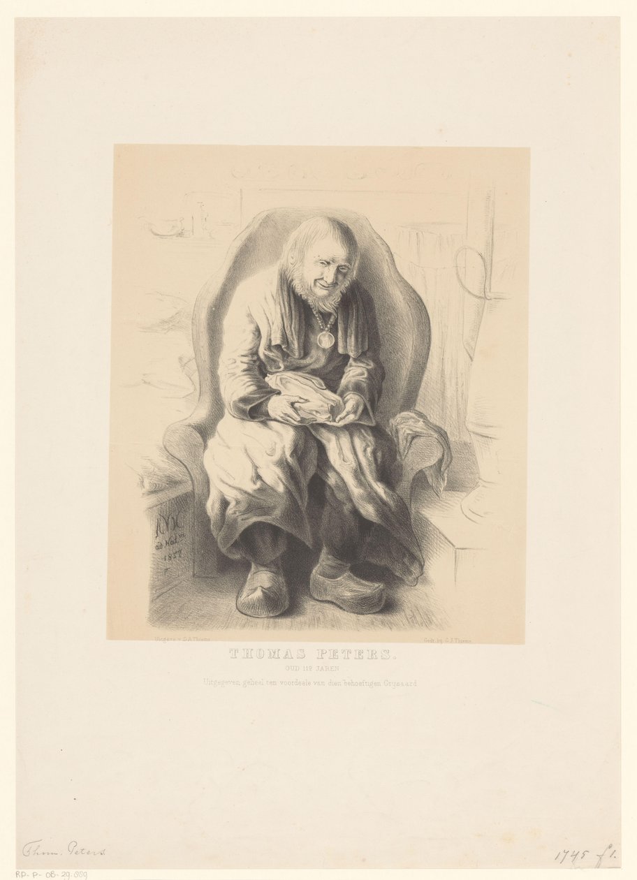 Thomas Peters portréja Thomas Peters. 112 éves (cím a tárgyon) alkotó: Alexander Ver Huell