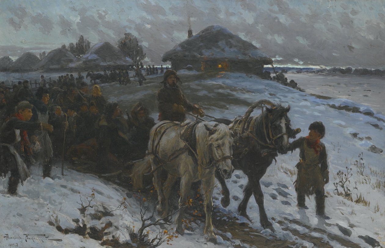 Leaving For the Hunt, 1915 alkotó: Alexander Vladimirovich Makovsky