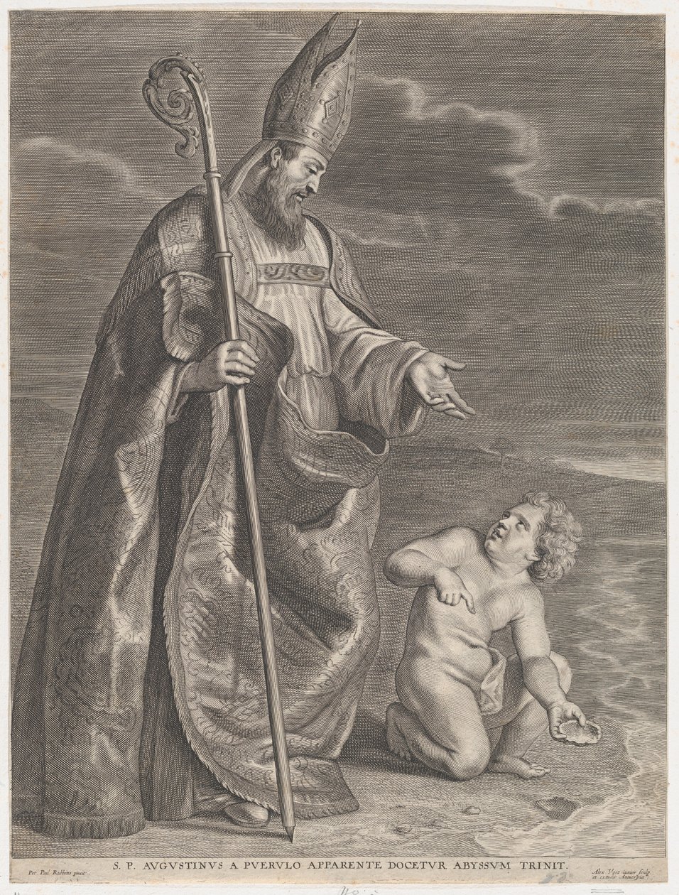 Szent Ágoston, megjelenik egy gyereknek a tengerparton, kb. 1662-95., kb. 1662-95. alkotó: Alexander Voet