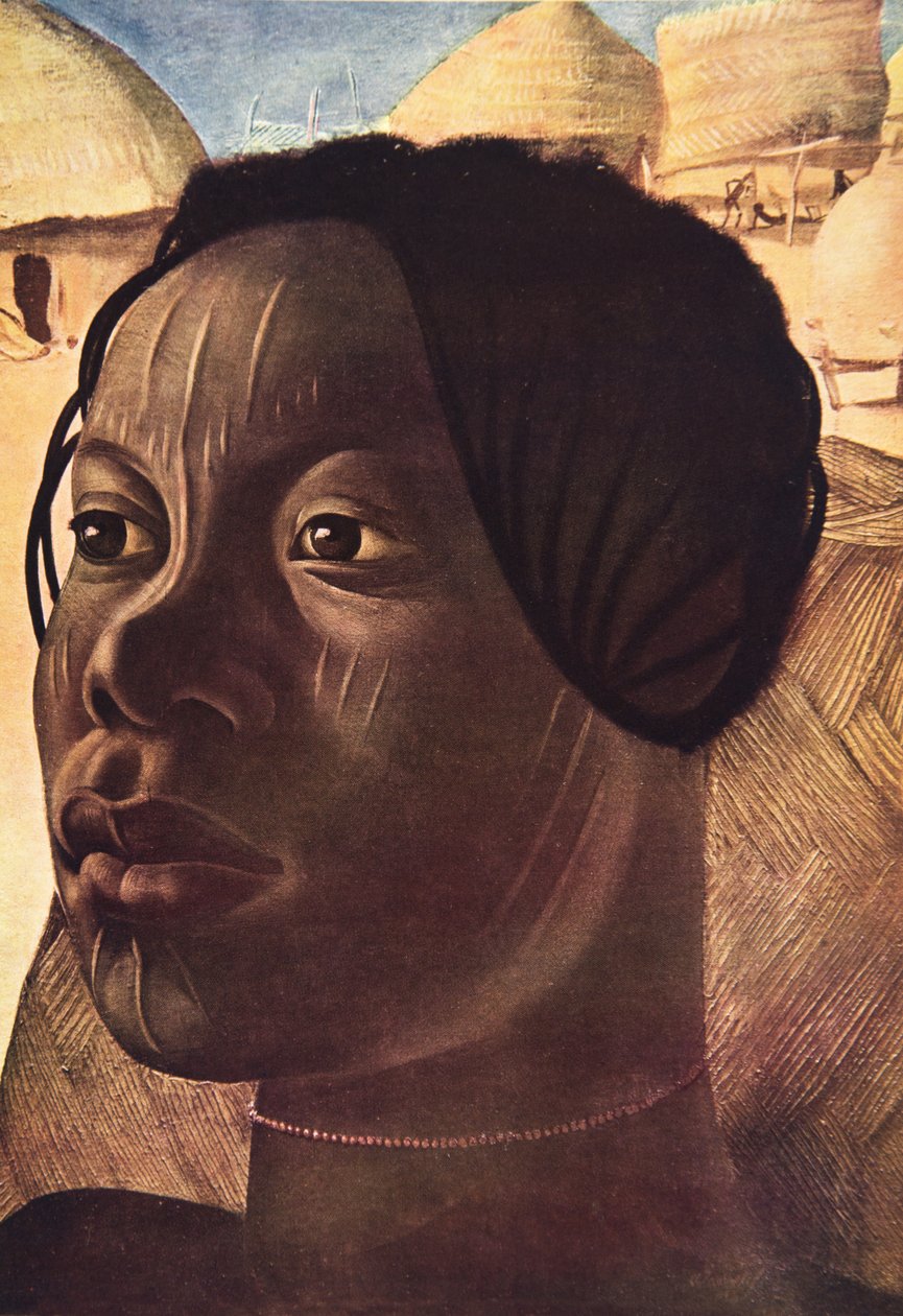 Aoua, Banda nő (Ialinga), a Drawings and Paintings of Africa-ból, kivégezték a Citroen Center Africa expedíció során, a második Haardt Audouin-Dubreuil küldetésben, pub. Párizs, 1927 alkotó: Alexander Yakovlev