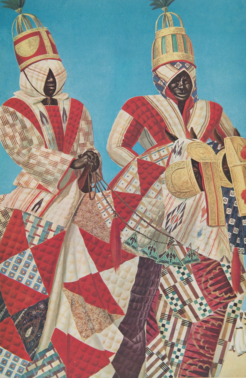 Cavaliers Djerma (Niamey), a Drawings and Paintings of Africa-ból, kivégezték a Citroen Center Africa expedíció során, a második Haardt Audouin-Dubreuil küldetésben, pub. Párizs, 1927 alkotó: Alexander Yakovlev