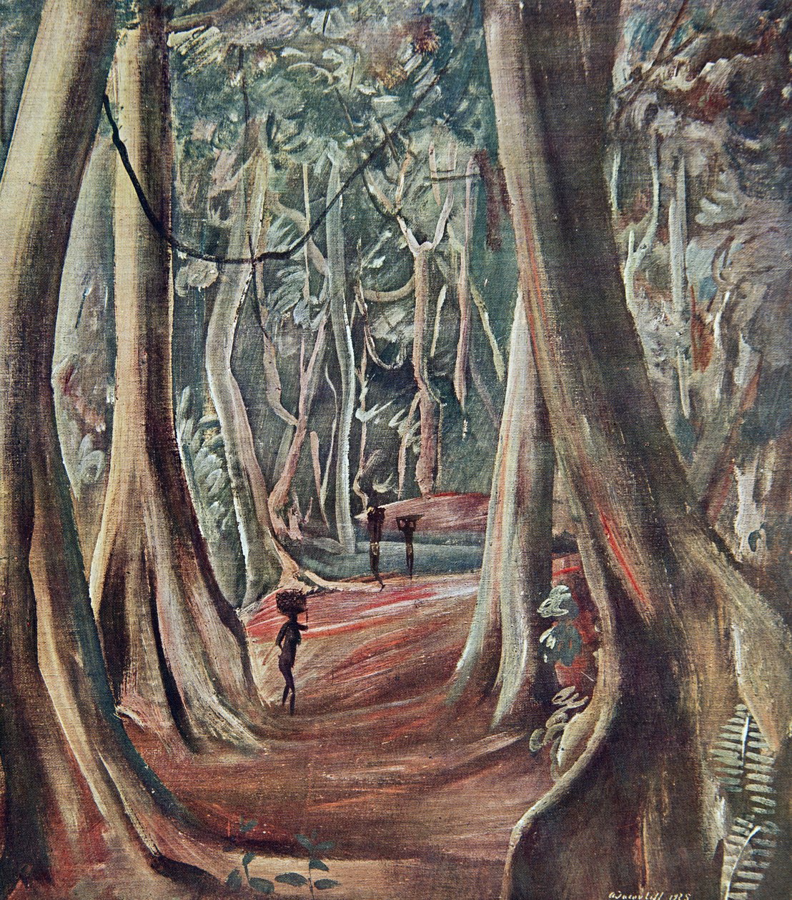 A Nagyerdőben, az Afrika rajzaiból és festményeiből, a Citroen Center Africa expedíció során, második Haardt Audouin-Dubreuil küldetés, kocsma. Párizs, 1927 alkotó: Alexander Yakovlev