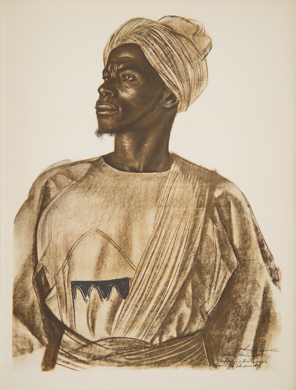 Gadem, elefántvadász (Birao), a Drawings and Paintings of Africa-ból, a Citroen Center Africa expedíció során kivégezték, a második Haardt Audouin-Dubreuil küldetés, kocsma. Párizs, 1927 (színes világítás alkotó: Alexander Yakovlev