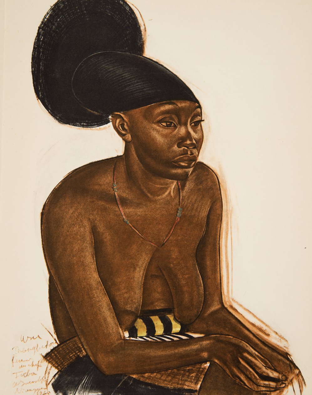 Uru, la Mangbeou (Niangara) Haut Ouelle, a Drawings and Paintings of Africa-ból, kivégezték a Citroen Center Africa expedíció során, a második Haardt Audouin-Dubreuil küldetés, kocsma. Párizs, 1927 (szín alkotó: Alexander Yakovlev