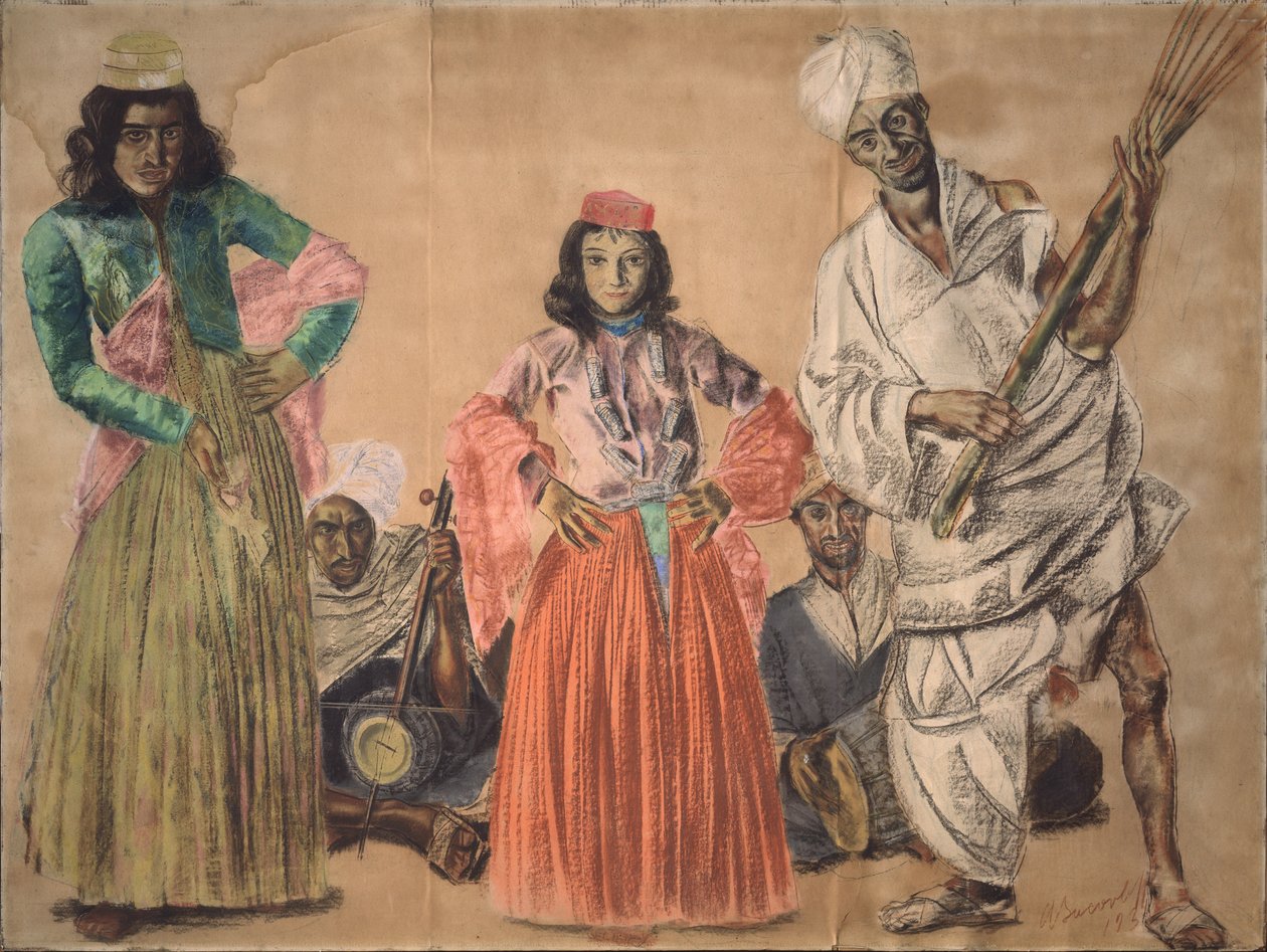 Zenészek Srinagarban, 1932 alkotó: Alexander Yevgenyevich Yakovlev