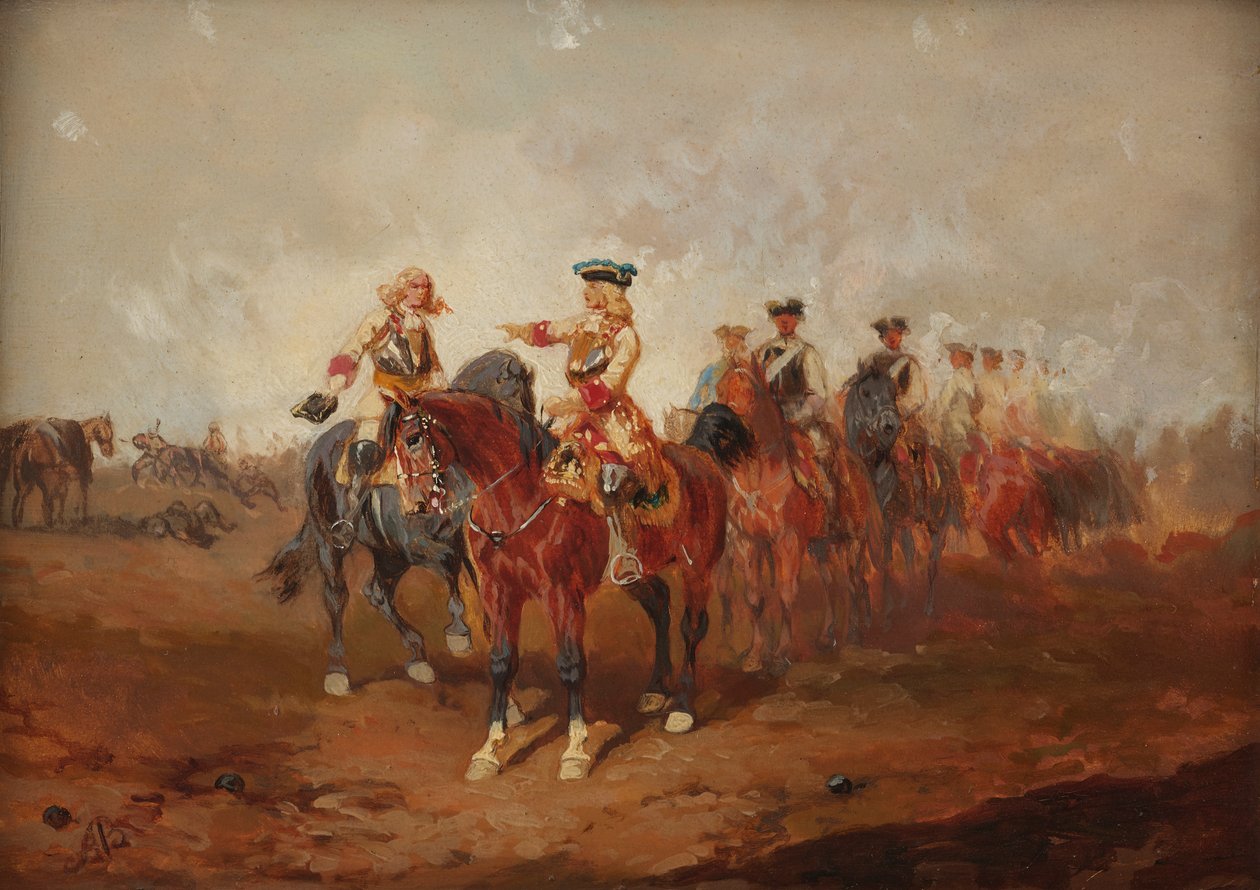 A csata után alkotó: Alexander von Bensa