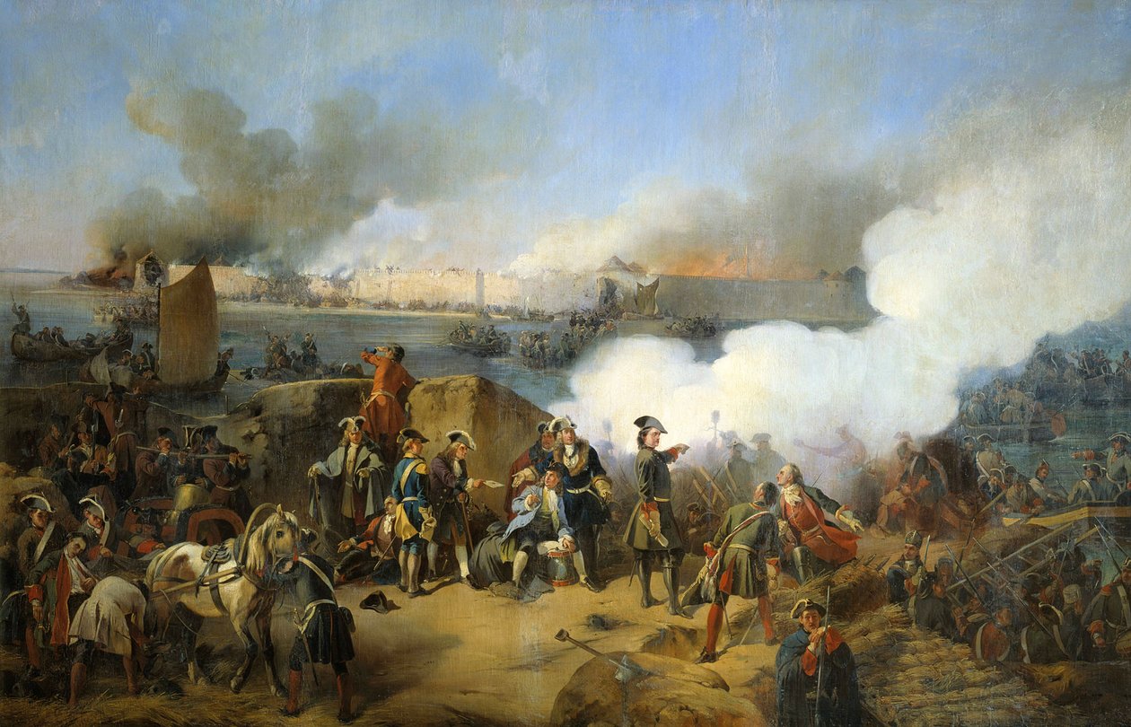 Az orosz csapatok megrohanták a svéd Nöteburg erődöt, 1702. október 11., 1846. alkotó: Alexander von Kotzebue