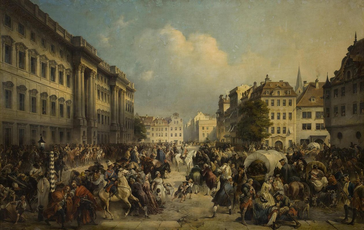 Berlin orosz csapatok általi megszállása 1760 októberében, 1849 alkotó: Alexander von Kotzebue