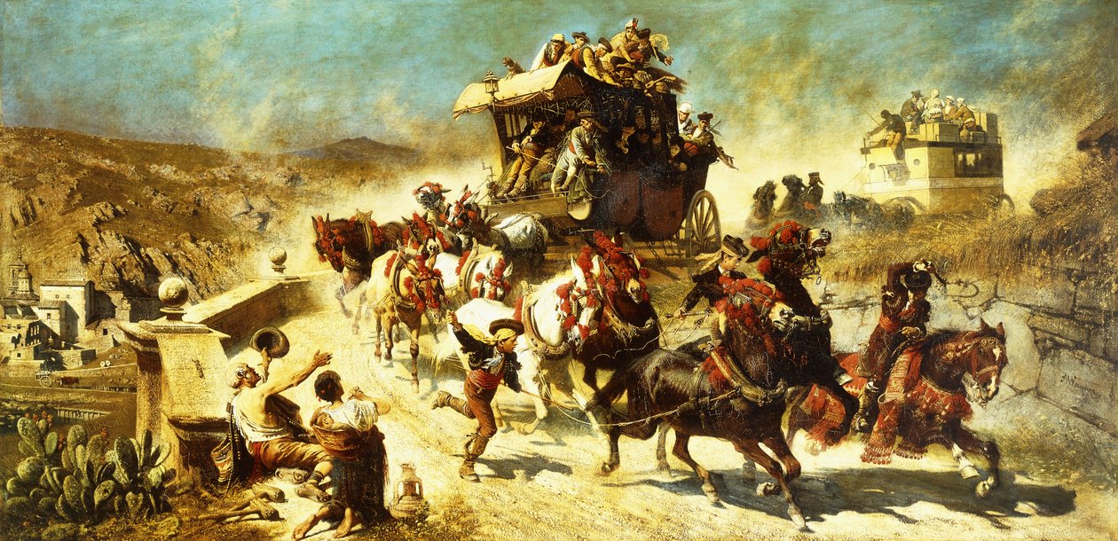 A spanyol postakocsi Toledóban, alkotó: Alexander von Wagner
