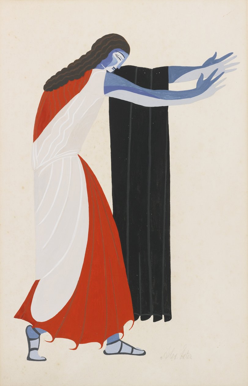Jelmeztervezés Aiszkhülosz Heten Théba ellen című darabjához, 1925 alkotó: Alexandra Alexandrowna Exter