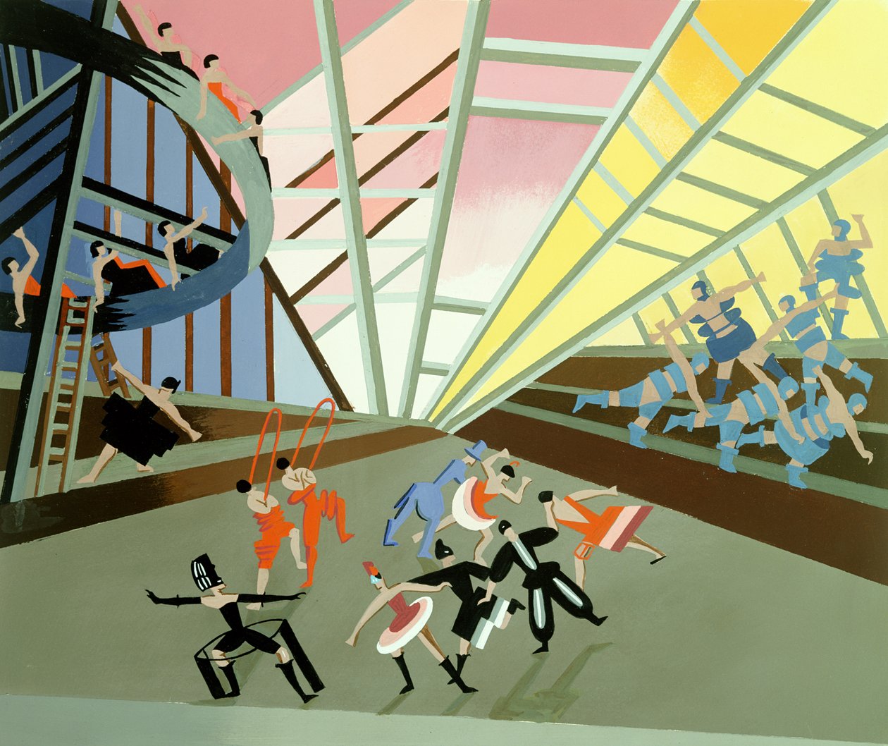 Fényprojekt baletthez, kocsmához. 1930 (gouache a pochoron) alkotó: Alexandra Alexandrowna Exter
