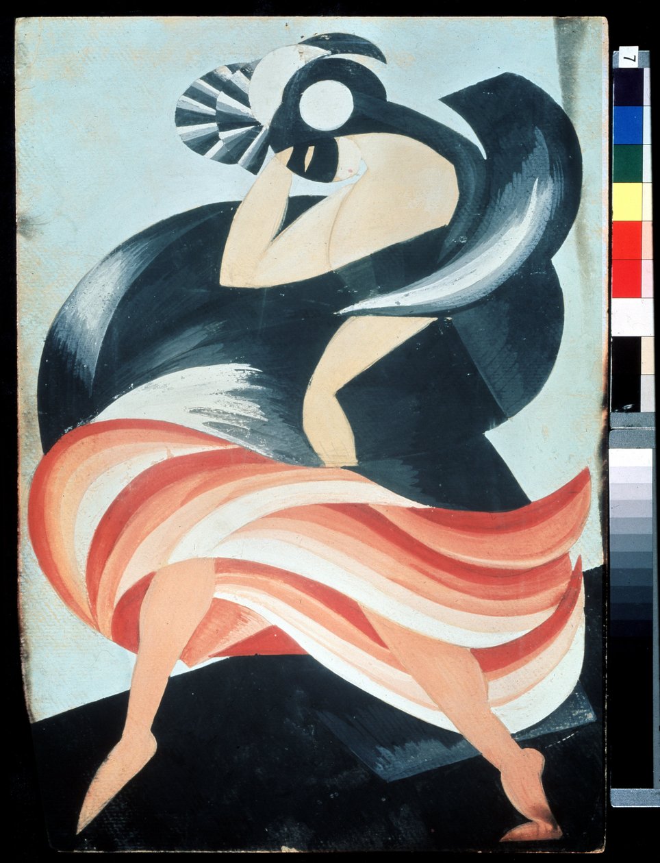 ""Női maszk"" Jelmez William Shakespeare "Rómeó és Júlia" című darabjának egyik szereplőjének. Gouache, Alexandra Alexandrovna Exter (1882-1949) 1921 Állami Központi A. Bahrusin Színházi Múzeum, Moszkva, Oroszország alkotó: Alexandra Alexandrowna Exter