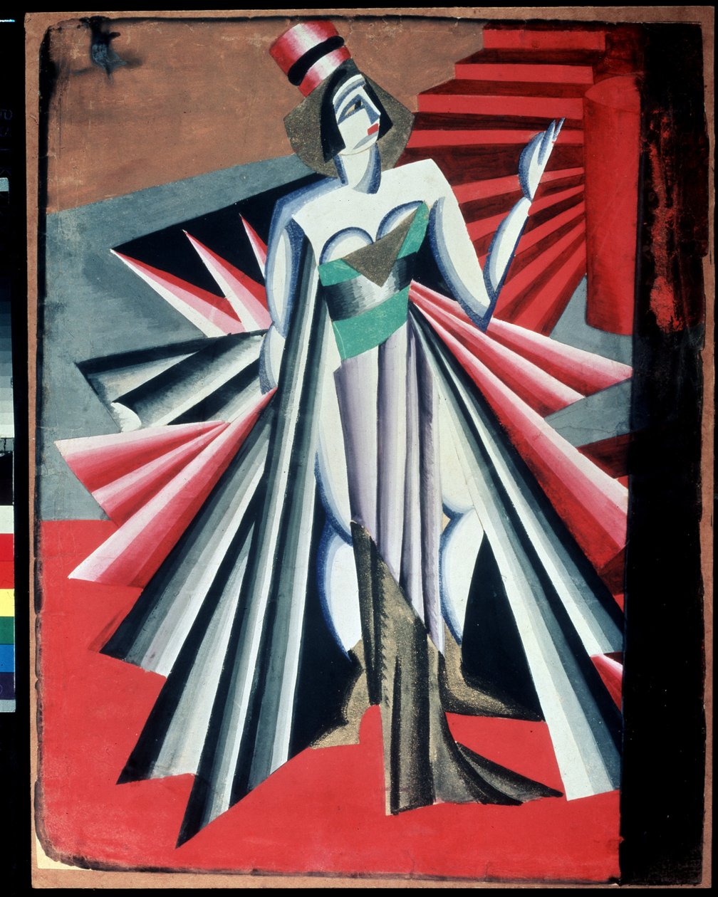 ""Karakter a Heródiából"" Jelmez Oscar Wilde "Salome" című darabjának szereplőinek. Gouache, Alexandra Alexandrovna Exter (1882-1949) 1917 Állami Központi A. Bahrusin Színházi Múzeum, Moszkva, Oroszország alkotó: Alexandra Alexandrowna Exter
