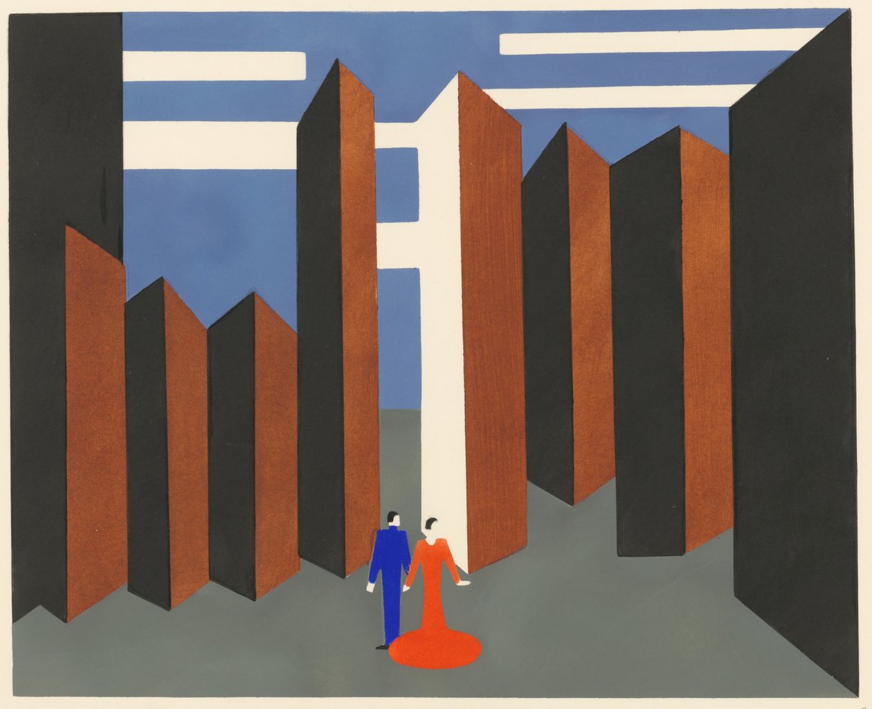 Festői dizájn a Décors de Théâtre portfólióból, 1930. alkotó: Alexandra Alexandrowna Exter