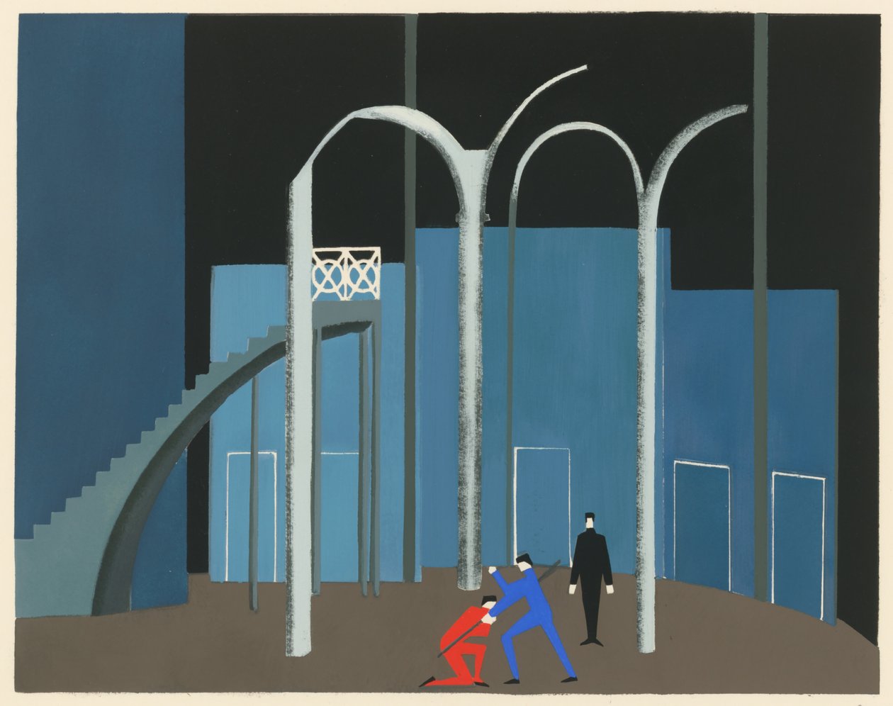 Festői dizájn a Décors de Théâtre portfólióból, 1930. alkotó: Alexandra Alexandrowna Exter