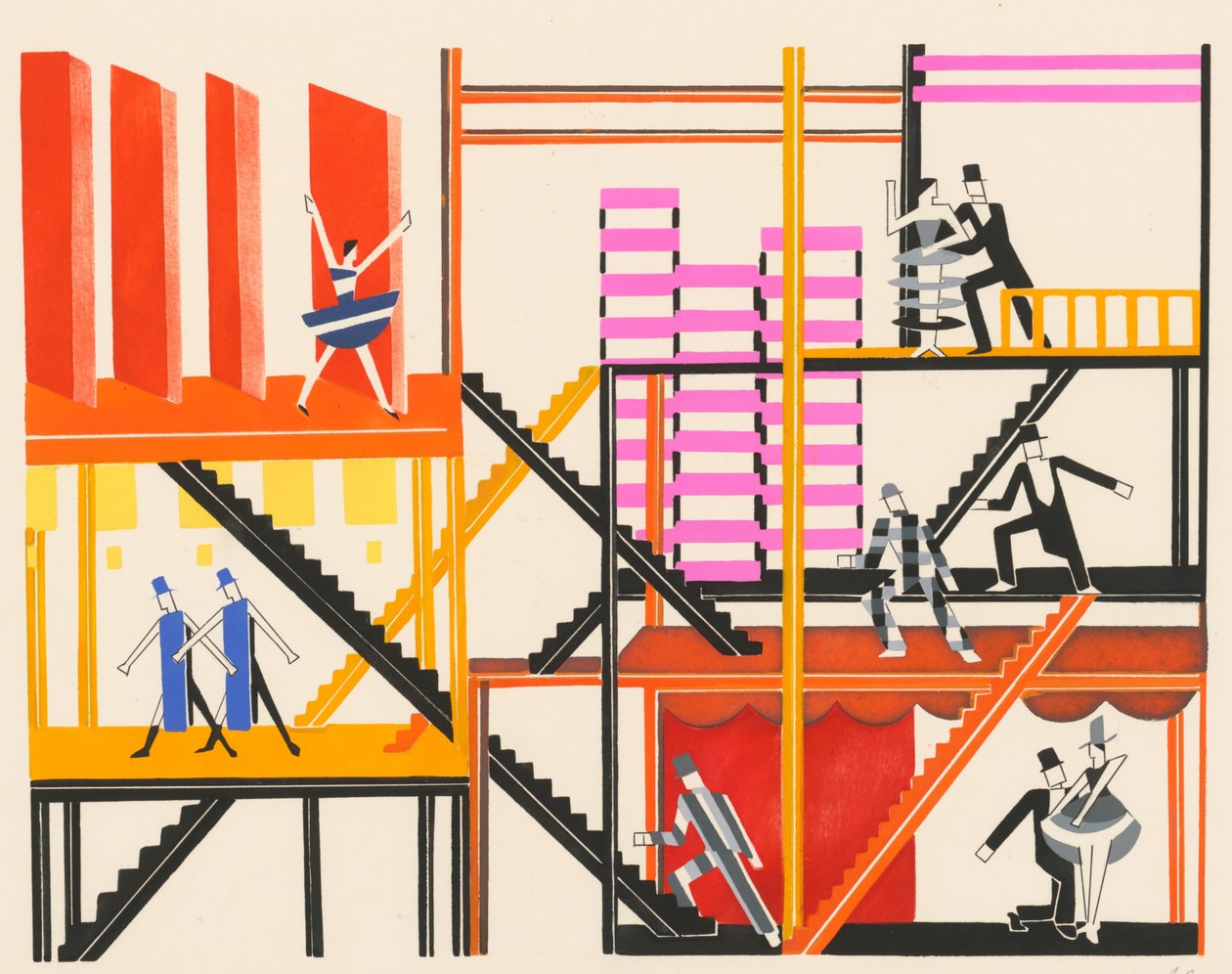 Festői dizájn a Décors de Théâtre portfólióból, 1930. alkotó: Alexandra Alexandrowna Exter