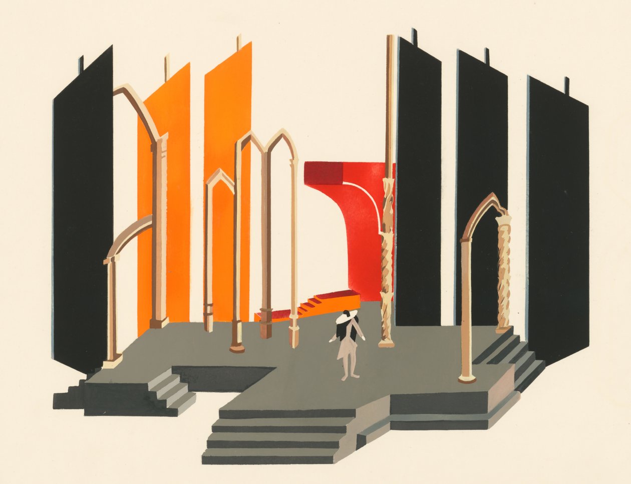 Festői dizájn a Décors de Théâtre portfólióból, 1930. alkotó: Alexandra Alexandrowna Exter