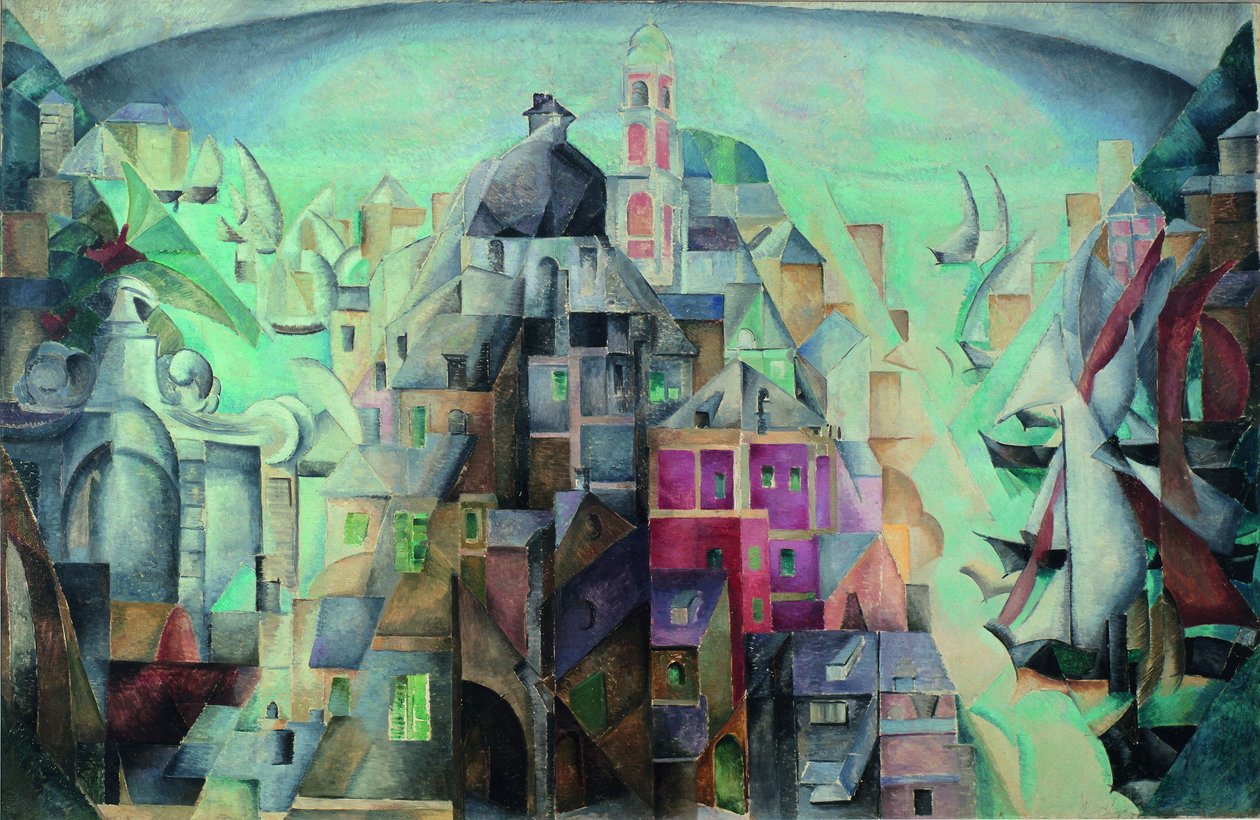 Diepe városának szintetikus képe, 1912-1913 alkotó: Alexandra Alexandrowna Exter