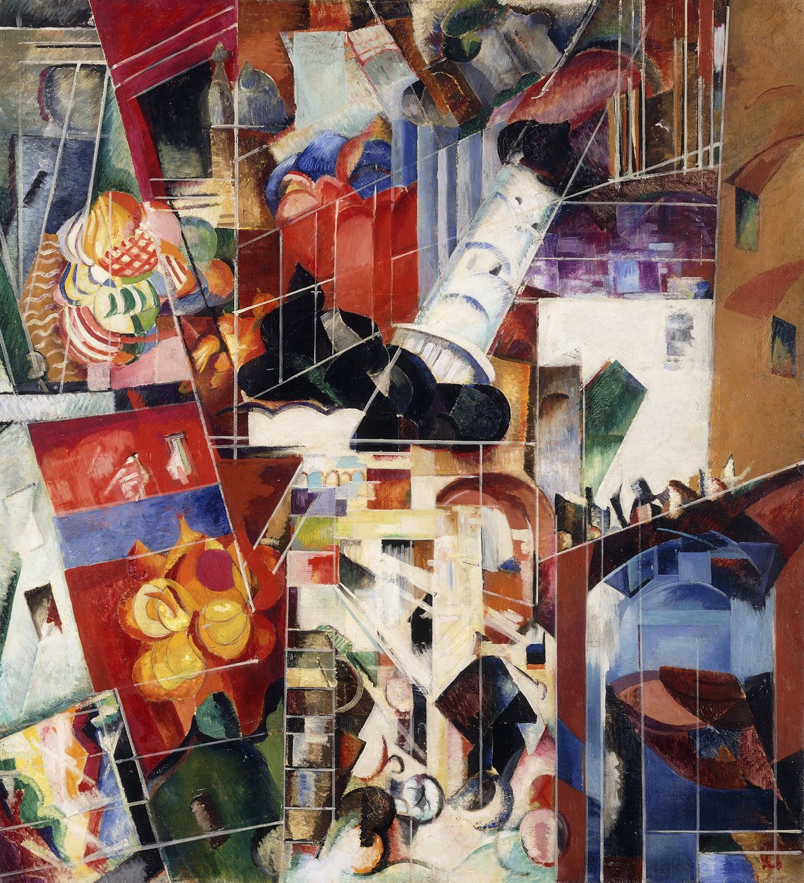 A város; La Ville, 1914-1921 (olaj, vászon) alkotó: Alexandra Alexandrowna Exter