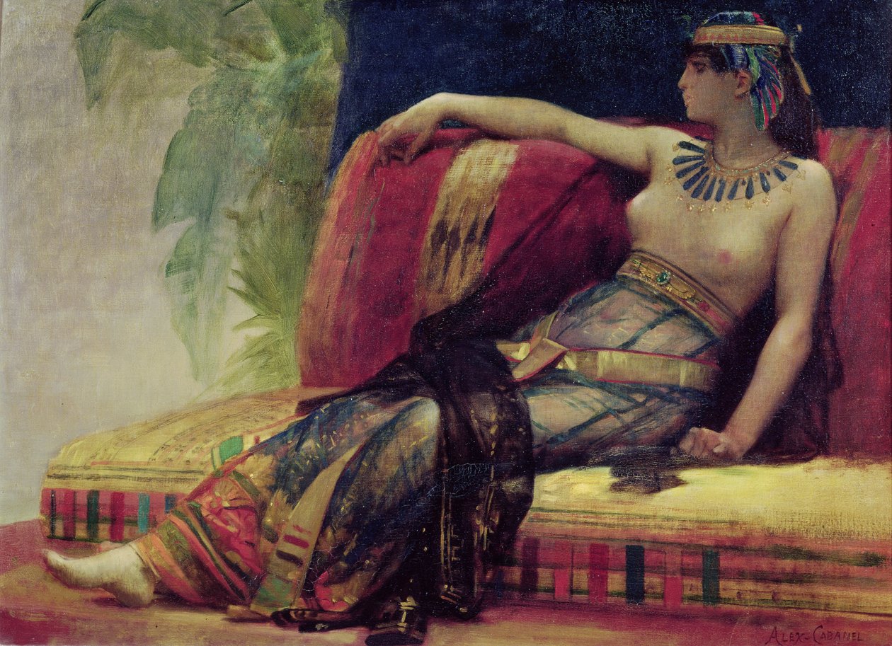 Kleopátra (Kr. e. 69-30), előkészítő tanulmány a „Cleopatra Testing Poissons on the Demned Prisoners” című könyvhöz alkotó: Alexandre Cabanel