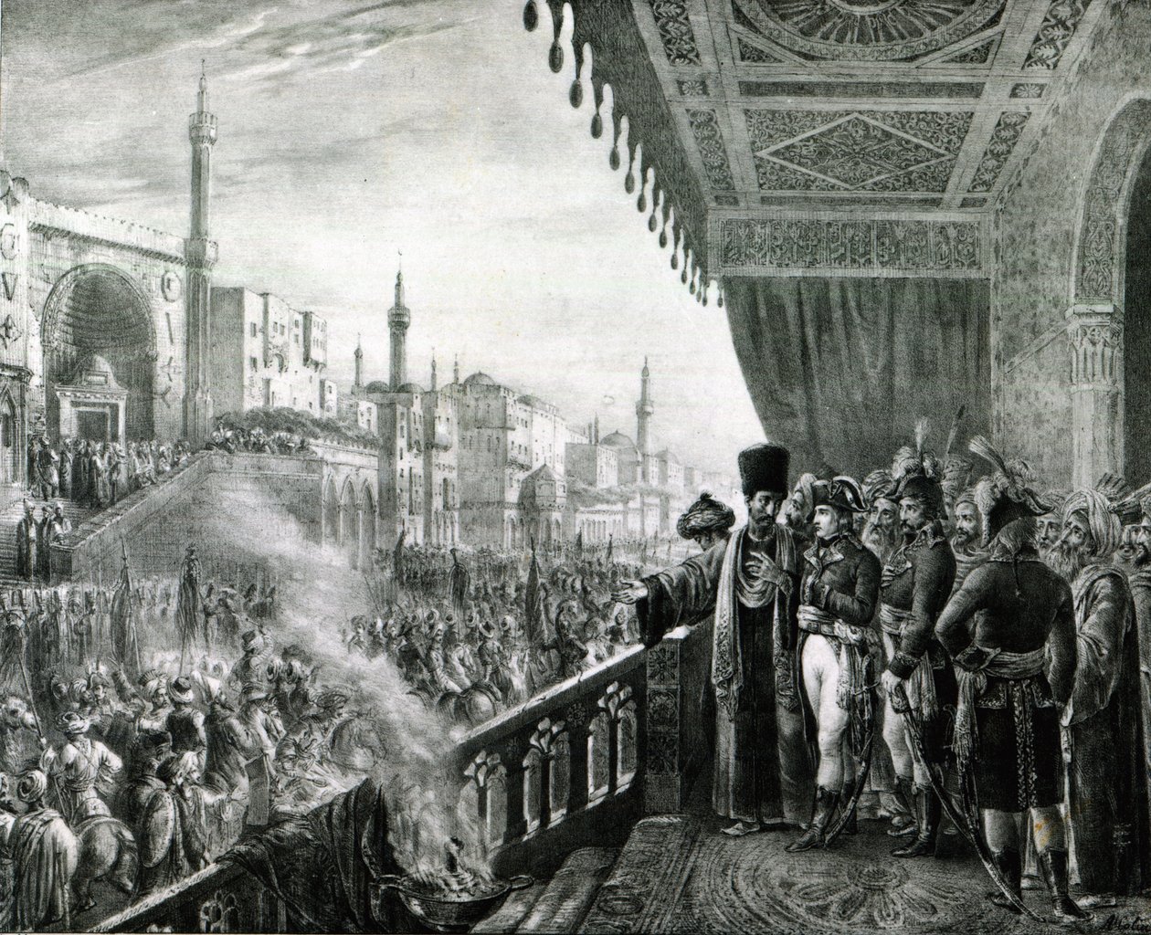 Bonaparte Napóleon (1769-1821) Mohamed próféta születésnapját ünnepli Kairóban, egyiptomi hadjárata során, 1799 alkotó: Alexandre Marie Colin