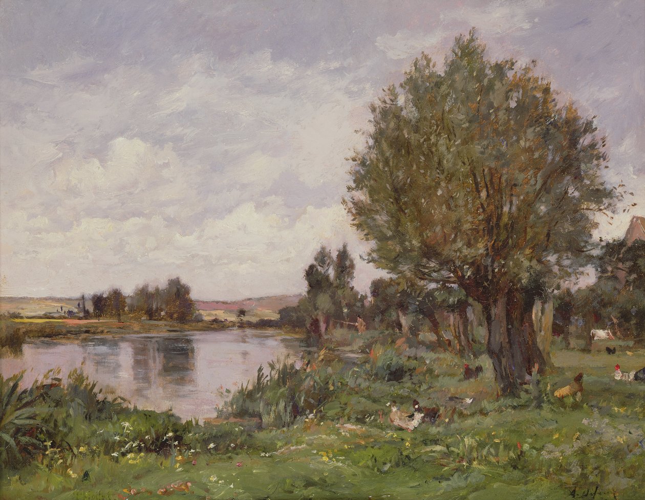 Vidéki folyóparti jelenet, 1875 alkotó: Alexandre Defaux