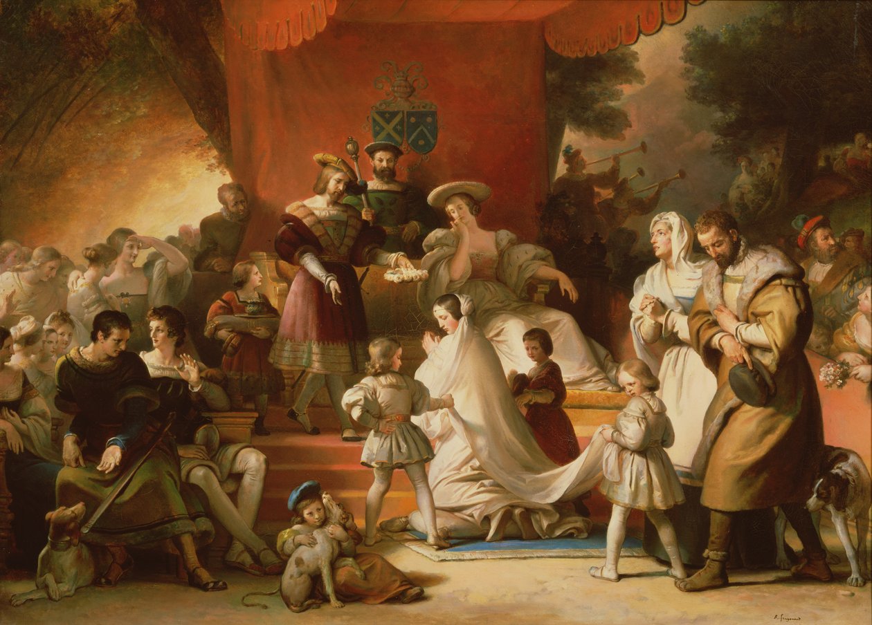 Fiatal lány koronázása alkotó: Alexandre Evariste Fragonard