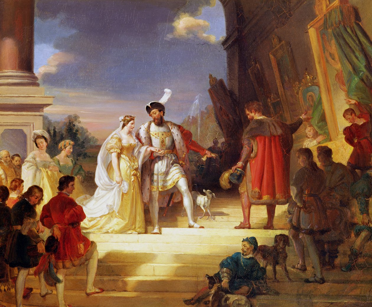 I. Francois (1494-1547) Leonardo da Vincivel (1452-1519) alkotó: Alexandre Evariste Fragonard