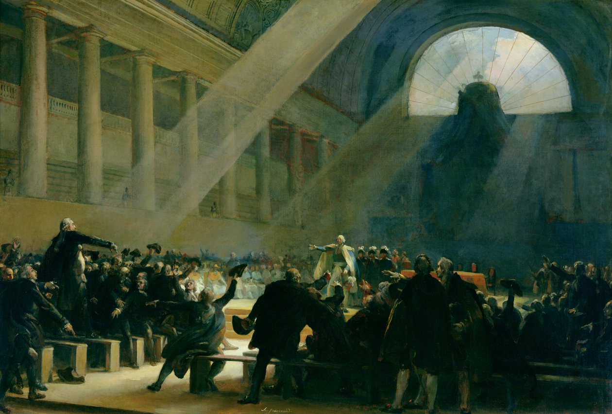 Mirabeau válaszol Dreux-Breze-nek egy nemzetgyűlési ülésen, 1789. június 23-án, 1830. alkotó: Alexandre Evariste Fragonard