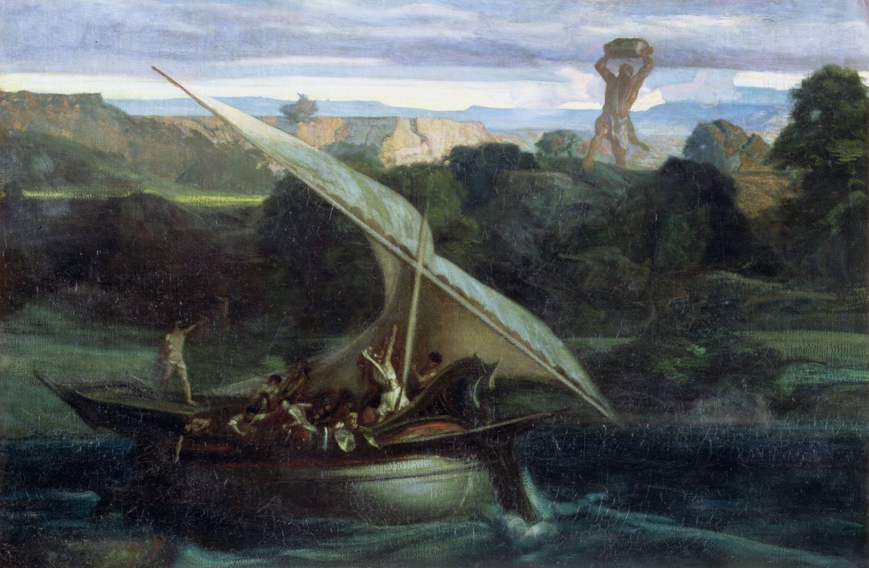 Polyphemus tengerészeket támad csónakjukban, 1855 alkotó: Alexandre Gabriel Decamps