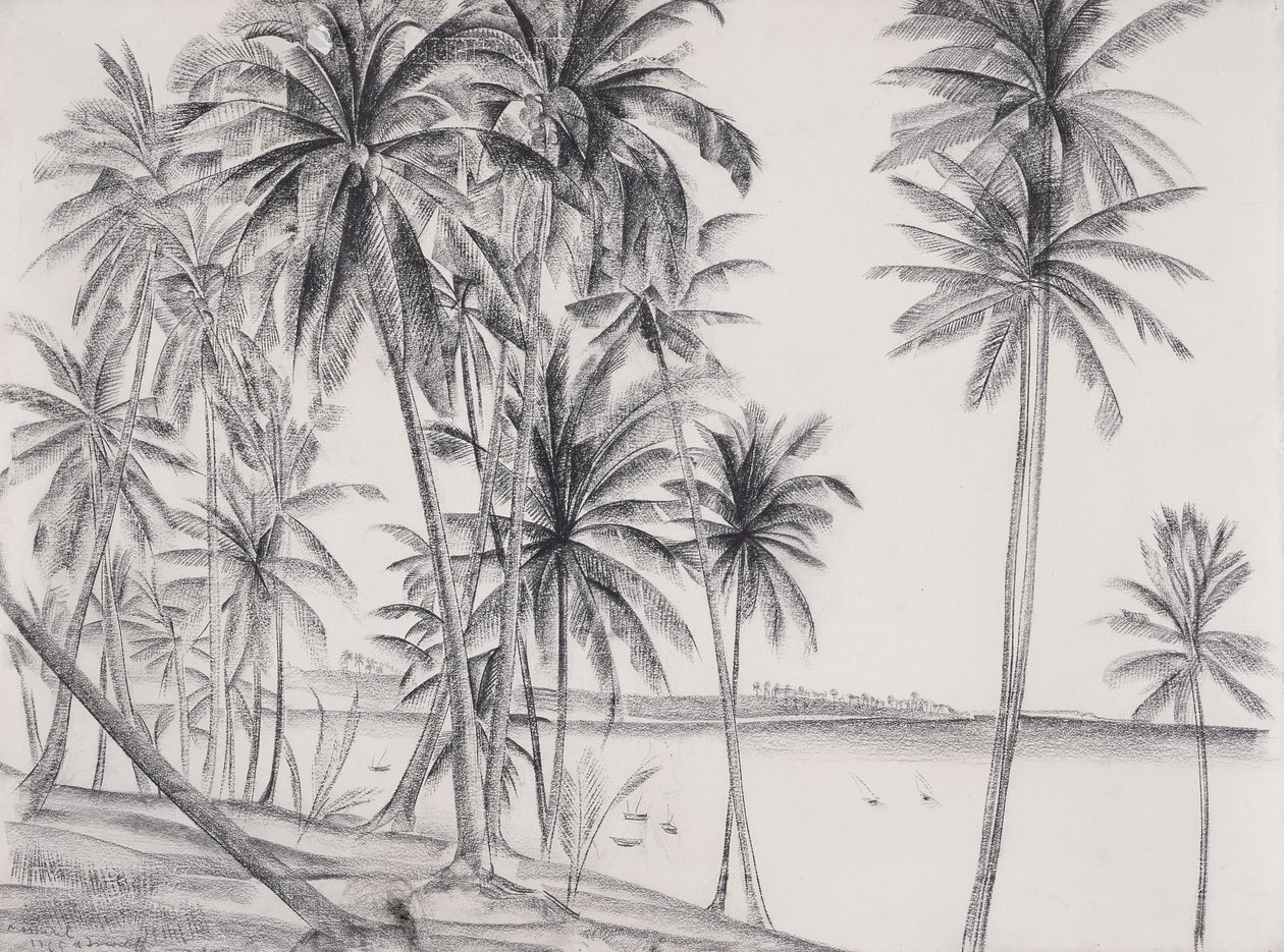 Mossuril, Mozambik, 1925 (fekete kréta papíron) alkotó: Alexandre Iacovleff