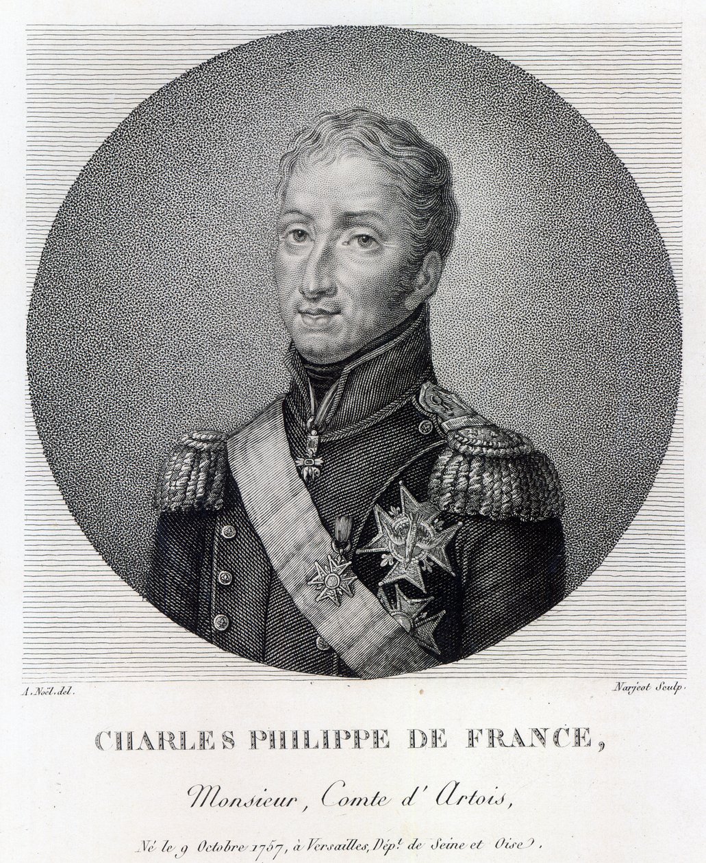 Franciaország Károly (1757-1836), Artois grófjának, X. Károly leendő francia és navarrai királyának portréja alkotó: Alexandre Jean Noel