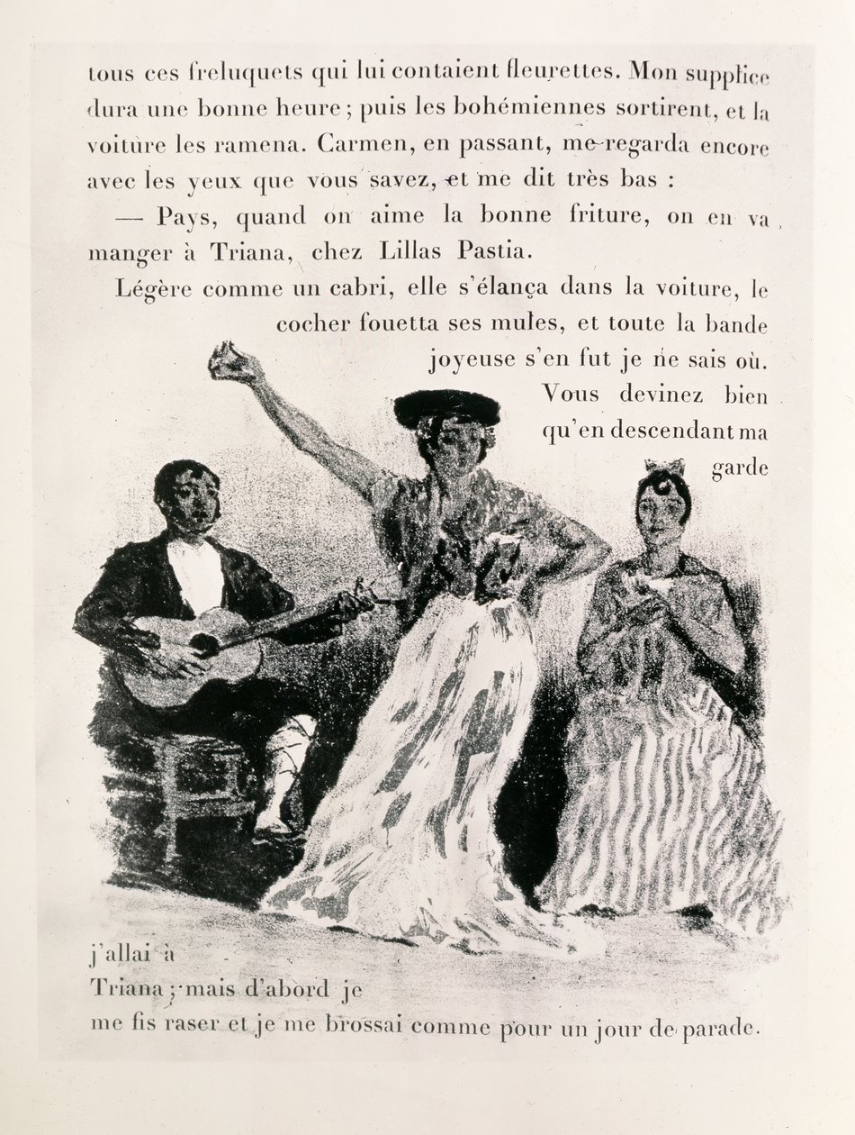 Carmen táncoló, kocsma.1901 alkotó: Alexandre Lunois