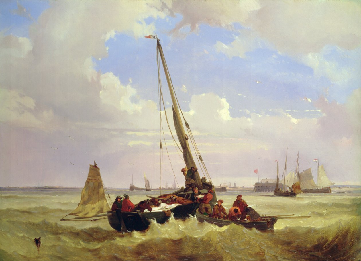 Halászhajók Calais előtt (festmény) alkotó: Alexandre T. Francia